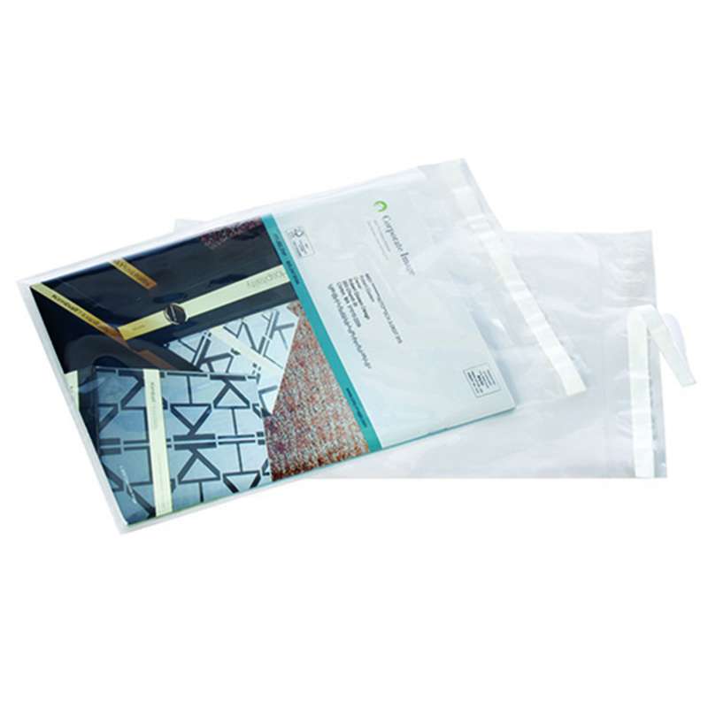 Lip & Tape Reseal Postal Clear Poly Bag, 9 x 12" 2 Mil, 1.5"Lip, 1000 per Case