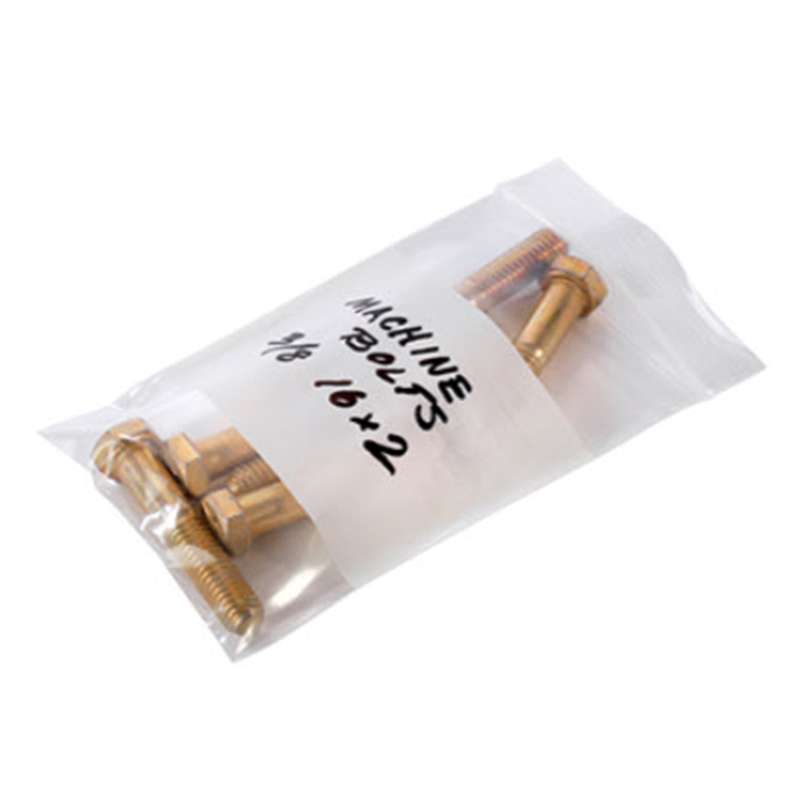 5X8 4MIL POLY BAG ZIP TOP W/WHITE BLOCK