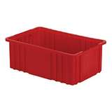 Non-ESD Stackable Divider Tote Box, Red, 14-15/16 x 9-5/16 x 3-7/16" ID (Dividers not Included) redirect to product page
