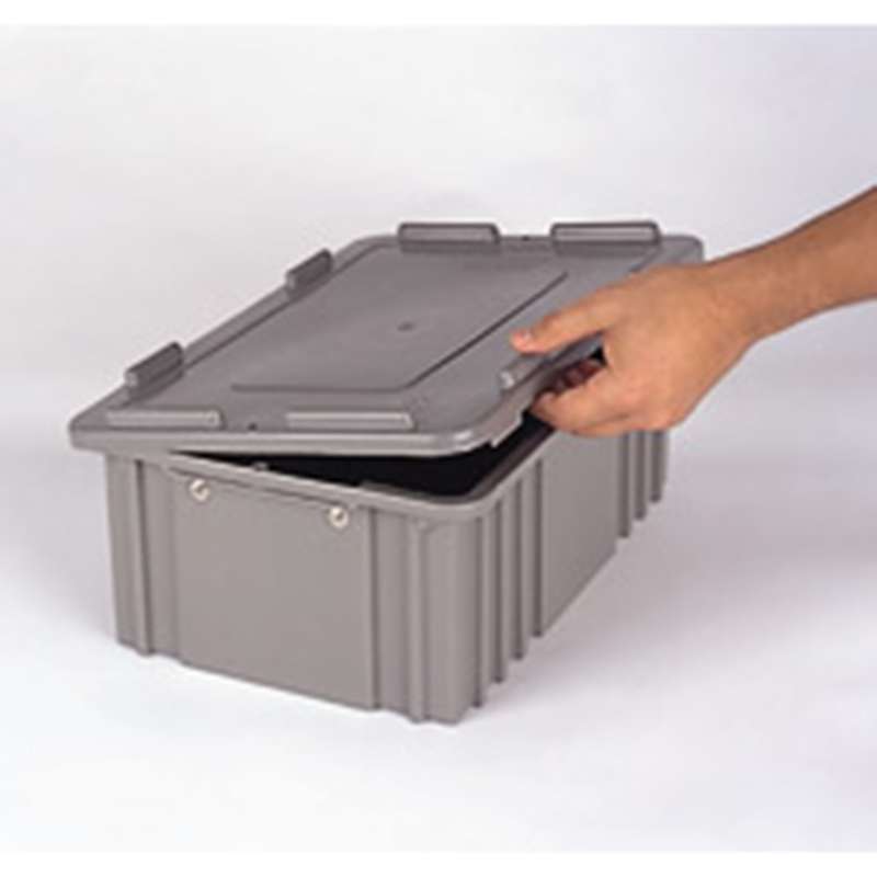 Non-ESD-Safe Heavy Duty Snap-On Tote Box Cover for 2000 Series Totes, Grey