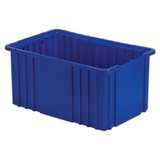 Non-ESD-Safe Stackable Divider Tote Box, Dark Blue, 15-1/8 x 9-5/16 x 8" I.D., Dividers Sold Separately redirect to product page