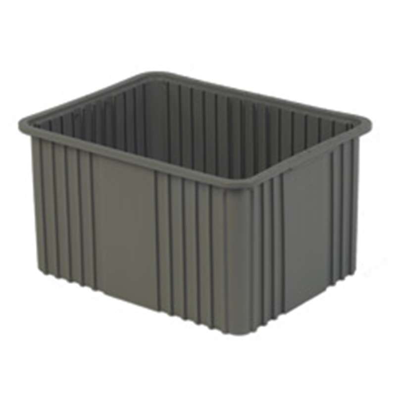 Stackable Divider Box, Grey, 22.4 x 17.4 x 12" OD