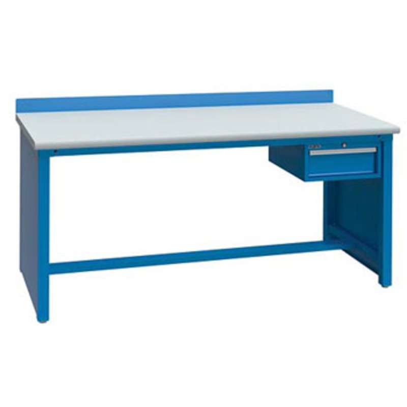 ESD-Safe Workbench with Stringer and One 5-3/4" Drawer, Bright Blue, 30 x 72"