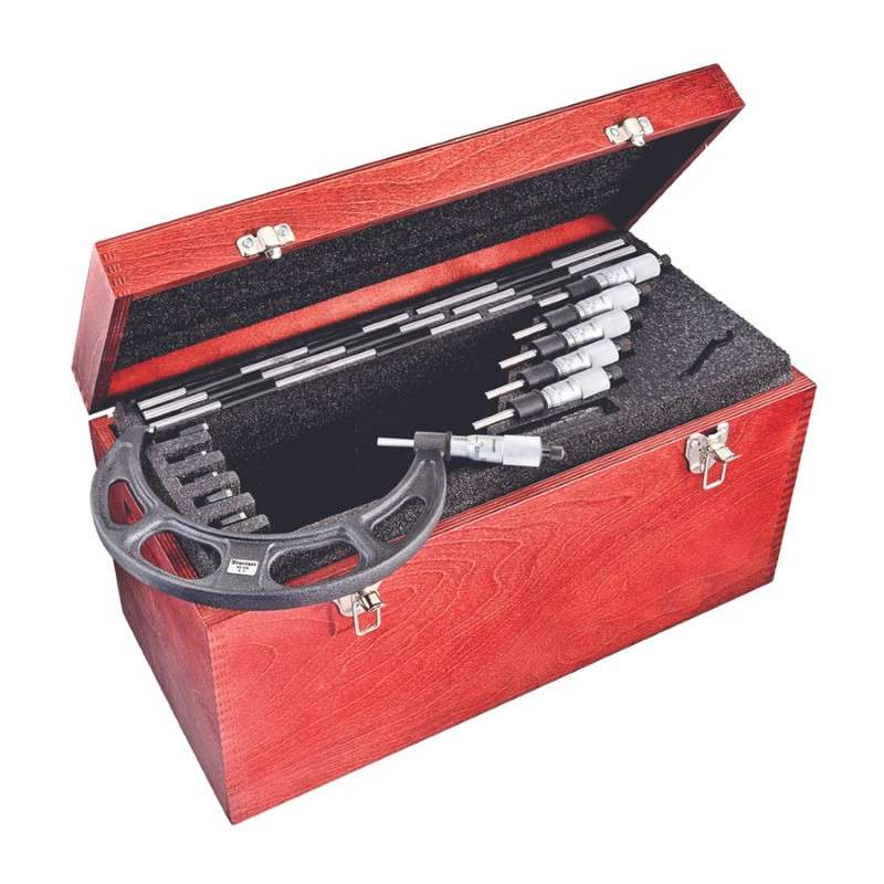Outside Micrometer Set, Mechanical, 6"-12" Range, 0.0001 Graduations