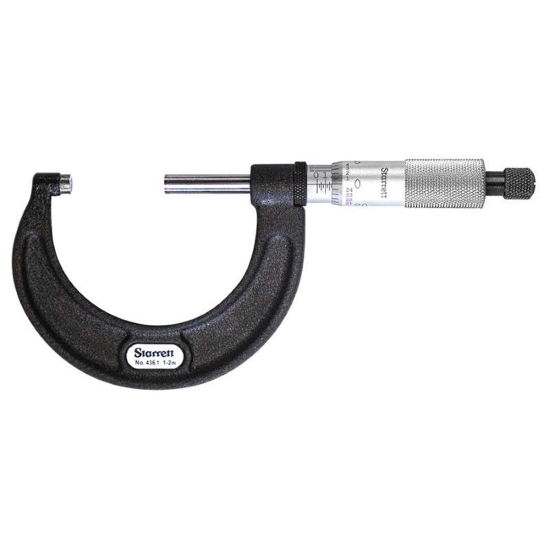 Outside Micrometer, Mechanical, 1"-2" Range, 0.0001" Graduations