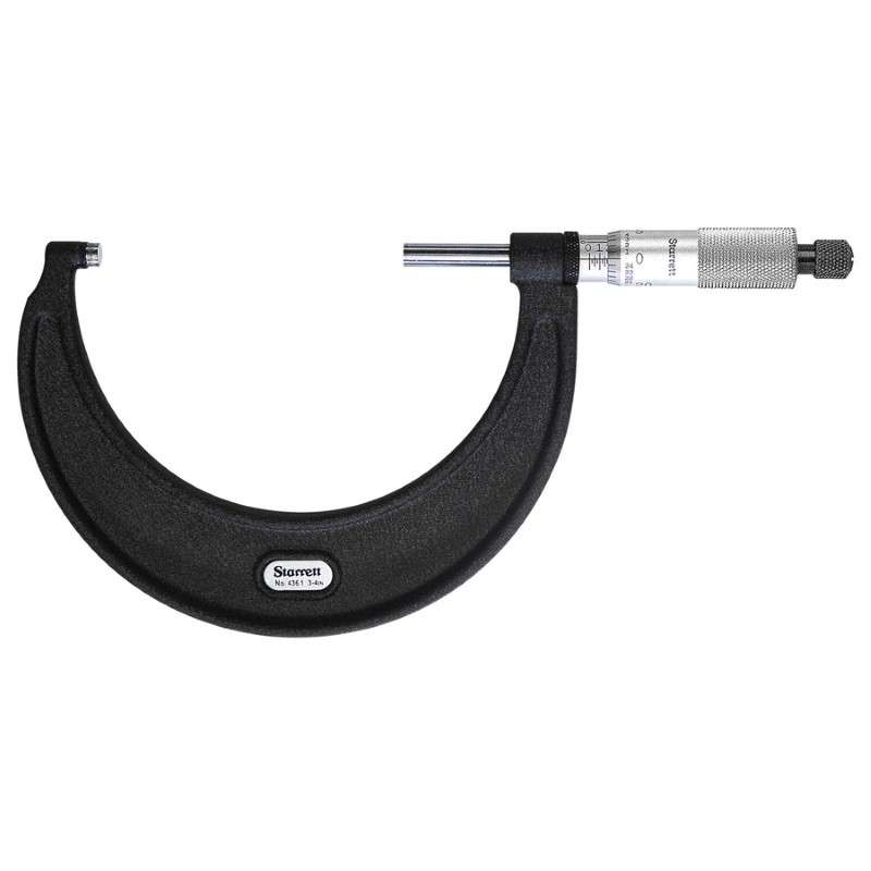 Outside Micrometer, Mechanical, 3"-4" Range, 0.0001" Graduations