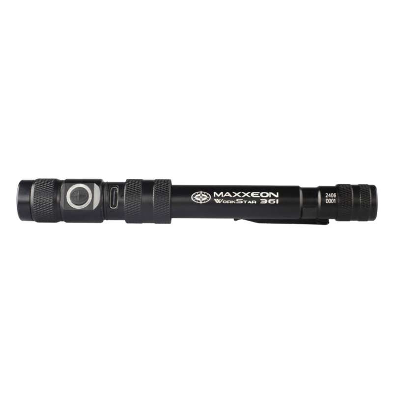 WorkStar 361 Rechargeable LED Zoom Penlight/Inspection Light USB-C, Black