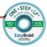 One Step Lead Free Solder Braid, .075in Green Series, Dissipative Spool, 5ft redirect to product page