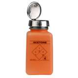 ESD-Safe Orange durAstatic™ Solvent Dispenser Bottle with One-Touch Pump Top and Acetone Markings, 6 oz redirect to product page