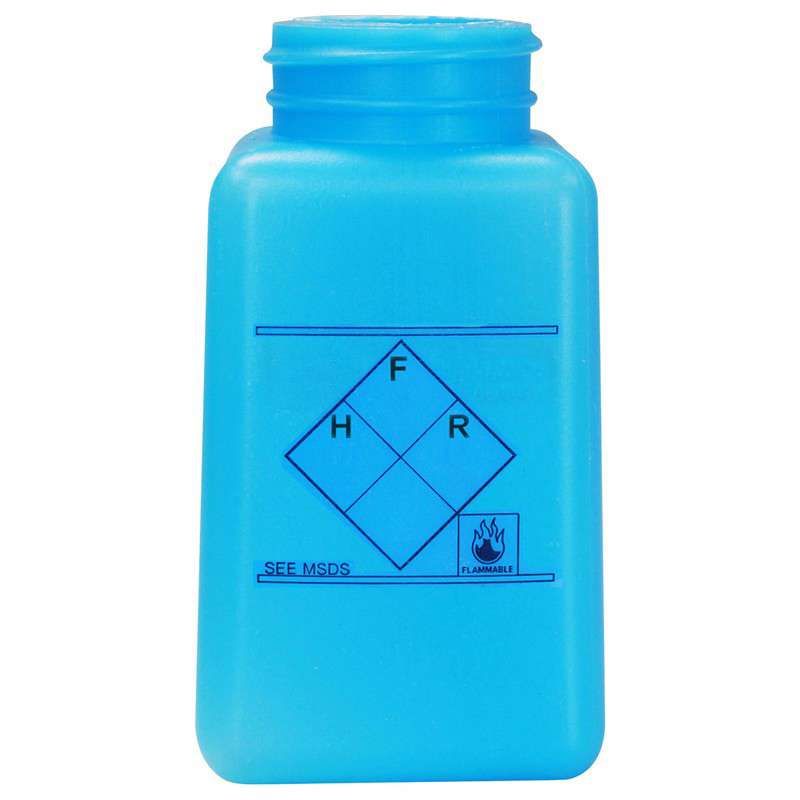 ESD-Safe Blue durAstatic™ Hazardous Info Solvent Dispenser Bottle without Lid, 6 oz