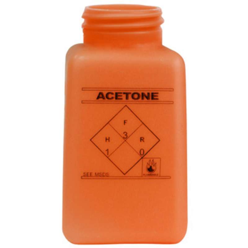 ESD-Safe Orange durAstatic™ Acetone Solvent Dispenser Bottle without Lid, 6 oz