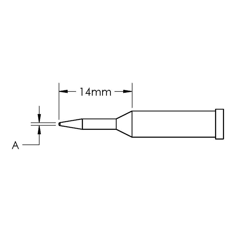 GT Solder Tip, T4, Conical, Access, (Ø X L) 1 x 14mm