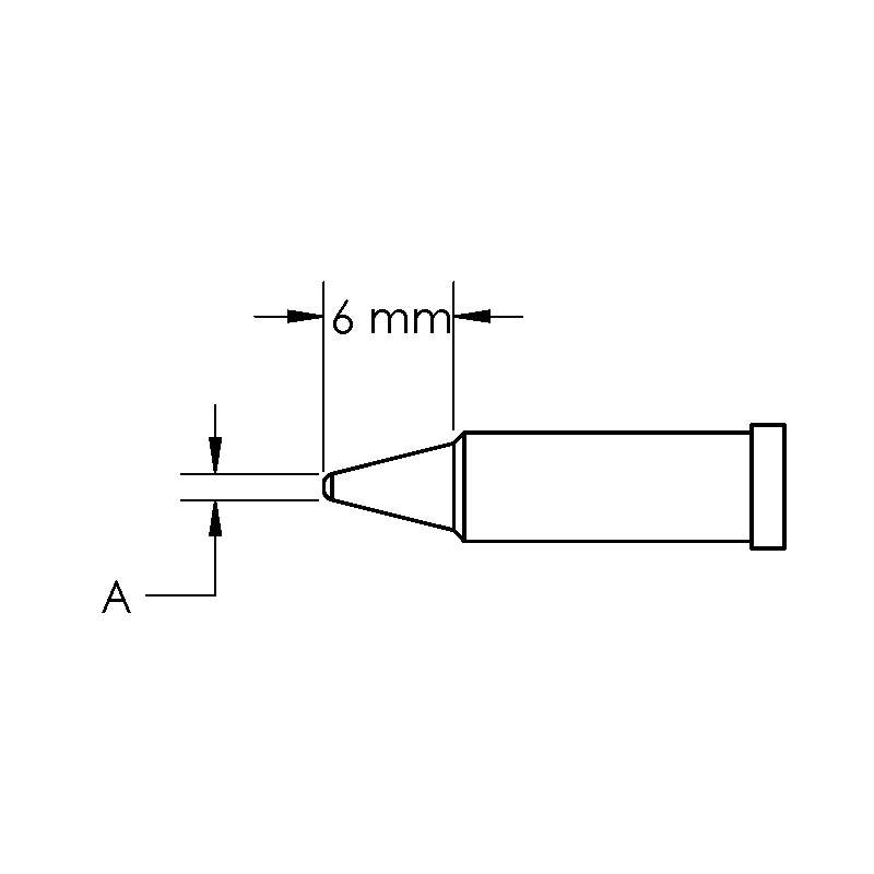 GT Solder Tip, T4, Conical, Power, (Ø X L) 1 x 6mm