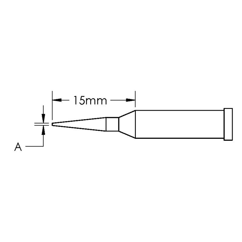 GT Solder Tip, T4, Conical, Sharp, (Ø X L) 0.2 x 15mm