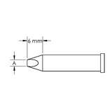 GT Solder Tip, T6, Chisel, Power, (W x L) 1 x 6mm redirect to product page