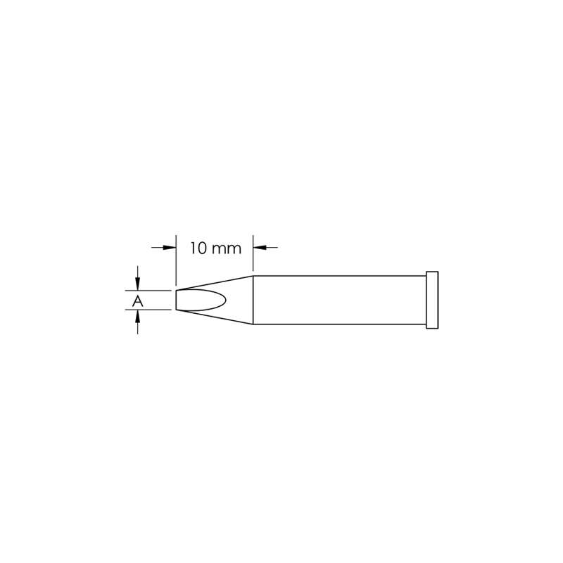 GT Solder Tip, T6, Chisel, (W x L) 1.4 x 10mm