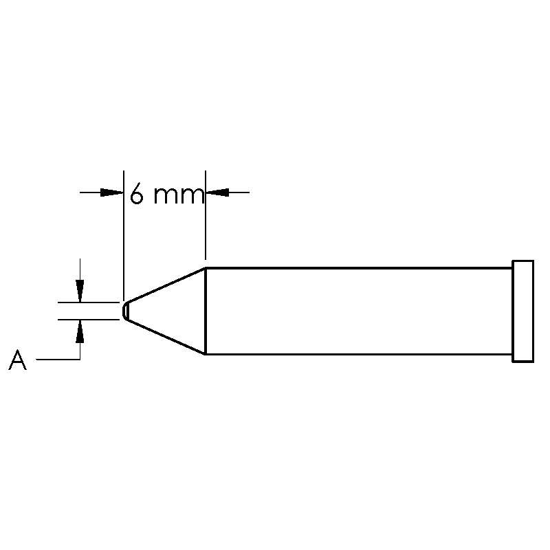 GT Solder Tip, T6, Conical, Power, (Ø X L) 0.5 x 6mm