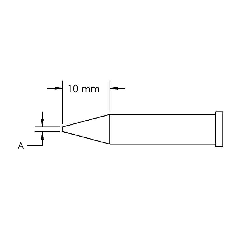 GT Solder Tip, T6, Conical, (Ø X L) 0.5 x 10mm