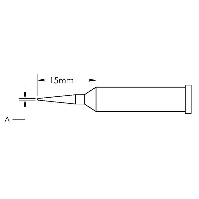 GT Solder Tip, T6, Conical, Sharp, (Ø X L) 0.5 x 15mm