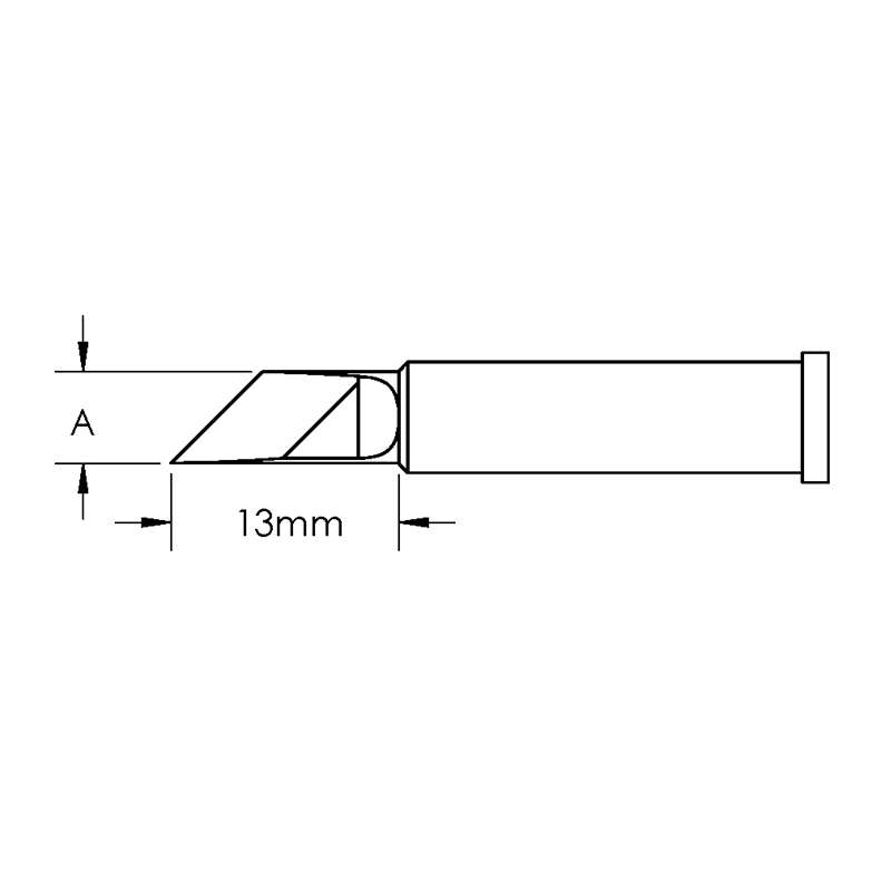 GT Solder Tip, Knife, Power, (W X L) 2.5 x 13mm, 45°