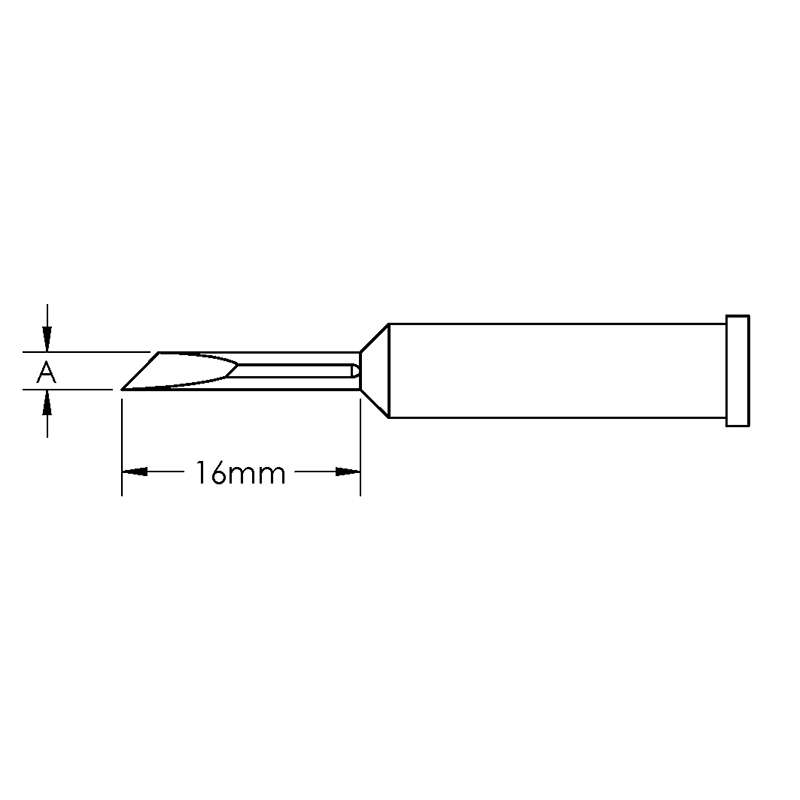 GT Solder Tip, Knife, (W X L) 2.5 x 16mm, 45°