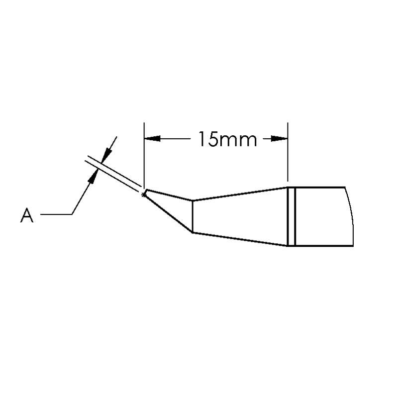 GT Cartridge, Conical, Bent, Reach, (Ø X L) 0.5 x 15mm
