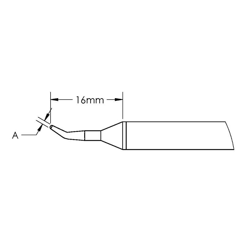 GT Cartridge, Conical, Bent, Access, (Ø X L) 0.8 x 16mm
