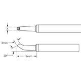 GT Cartridge, Hoof, Concave, Bent 30° x 3mm, (Ø X L) 2.5 x 16mm redirect to product page