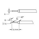 GT Cartridge, Hoof, (Bevel/L) 60° x 2.2mm, (Ø X L) 1 x 16mm redirect to product page