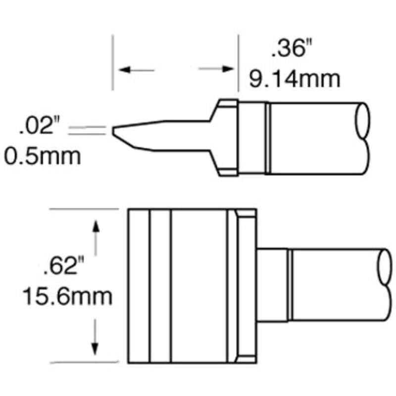 Ceramic Rework Blade Cartridge, RCP Series for MFR-HSR Iron, 16.00mm