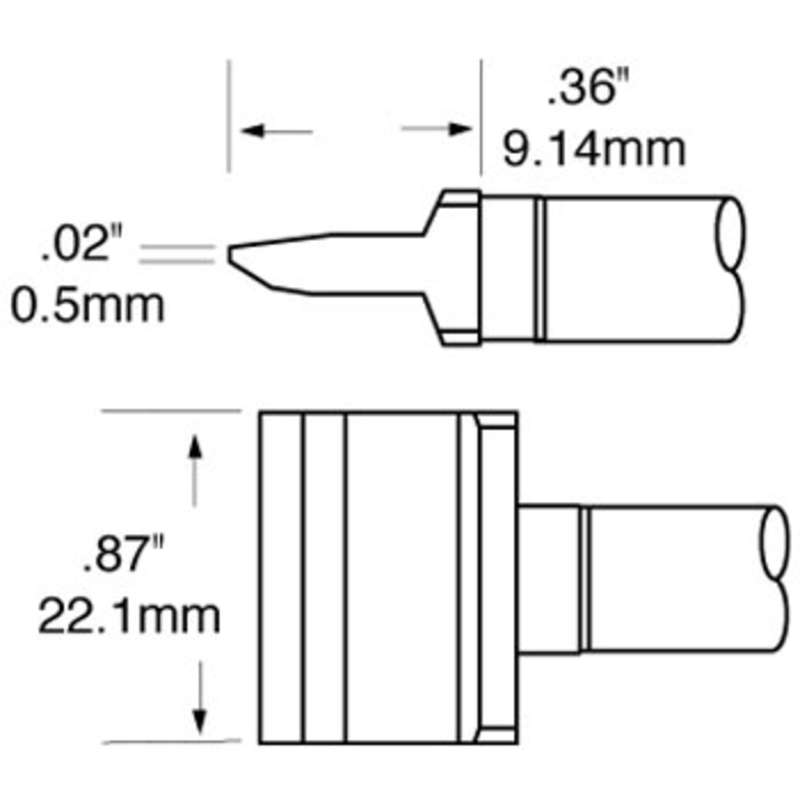 Ceramic Rework Blade Cartridge, RCP Series for MFR-HSR Iron, 22.00mm