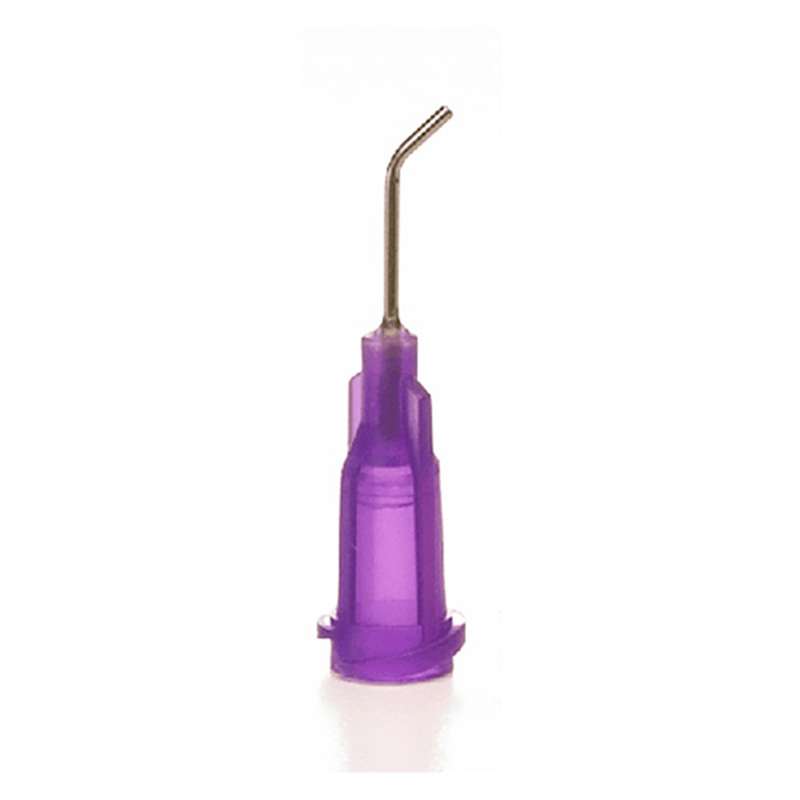 Dispensing Tips, Stainless Steel Cannula, Bent 45 Degree, Purple, 21 Gauge, 12.7mm (0.5"), TE Series, 50 per Package