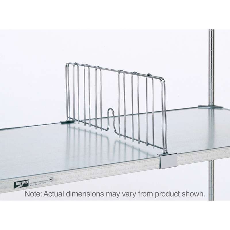 Super Erecta 8" High Shelf Divider for Solid Shelves, Chrome, 18"