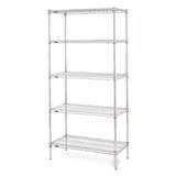 ESD Stationary Shelving Unit, Conductive, 24" x 48", Five Tier, Chrome redirect to product page