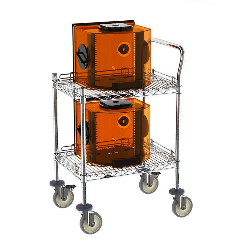 ESD Utility Cart, Chrome, Two Shelf, 18" x 36"