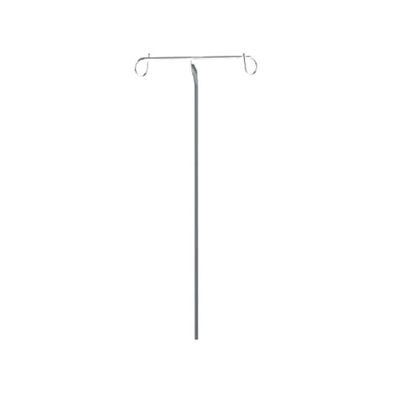 2-Hook IV Pole with Cart Mount, 7.63" W x 0.63" L x 45" H