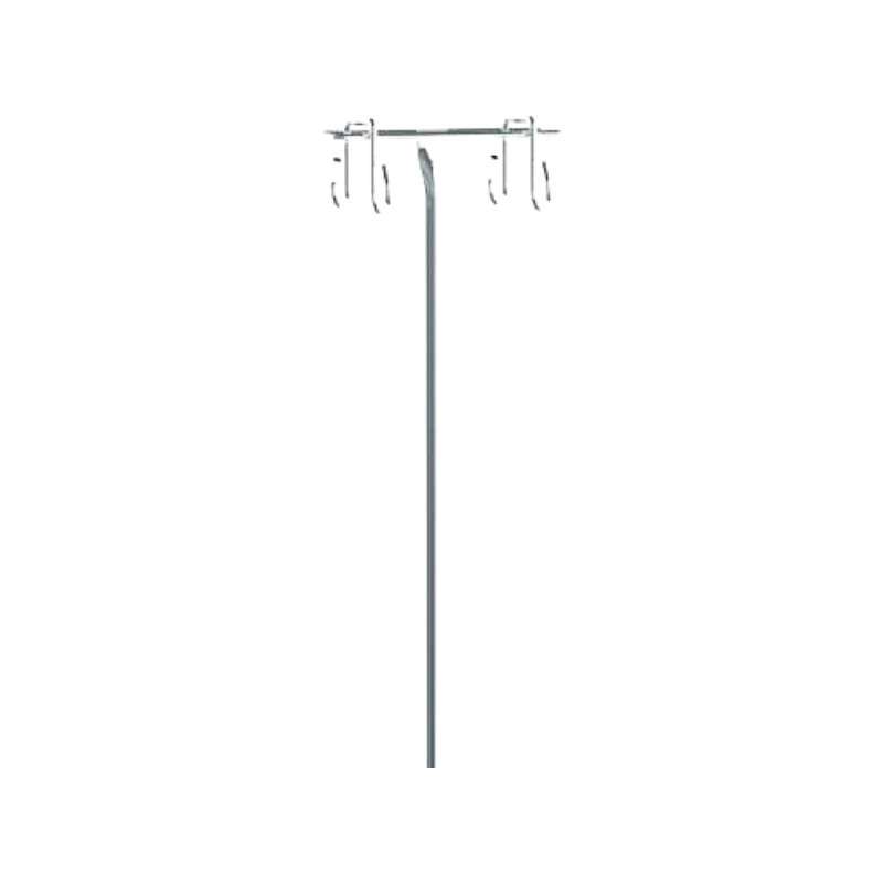 2-Hook IV Pole with Cart Mount, 3.50" W x 4.80" L x 45.44" H