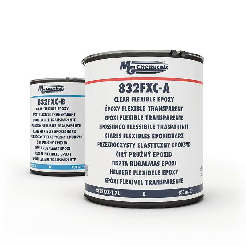 Flexible Epoxy Resin, 2-component, Clear, 1.7L, 2 Can Kit