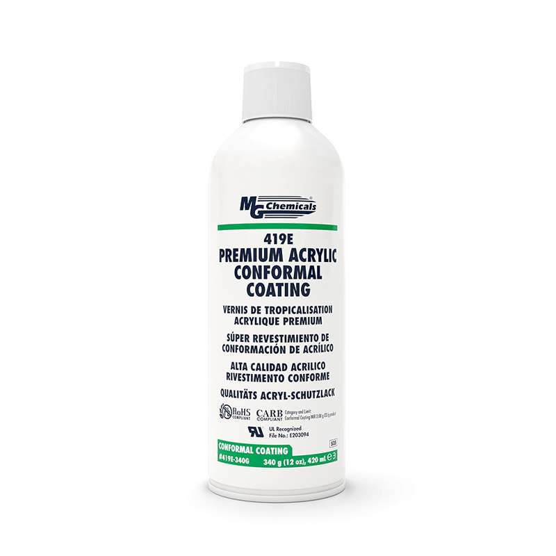 Premium Acrylic Conformal Coating, 420ml Aerosol Can, 12CN/CA