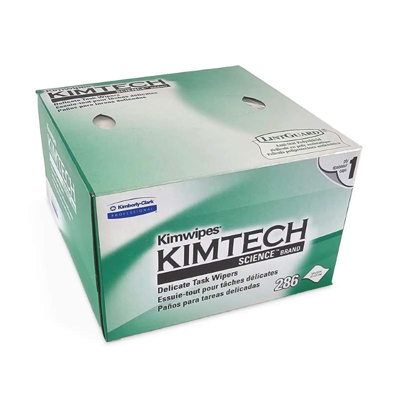 Kimtech Kimwipes Delicate Task Wipers, 4.4 in x 8.4 in, 286 wipes per box