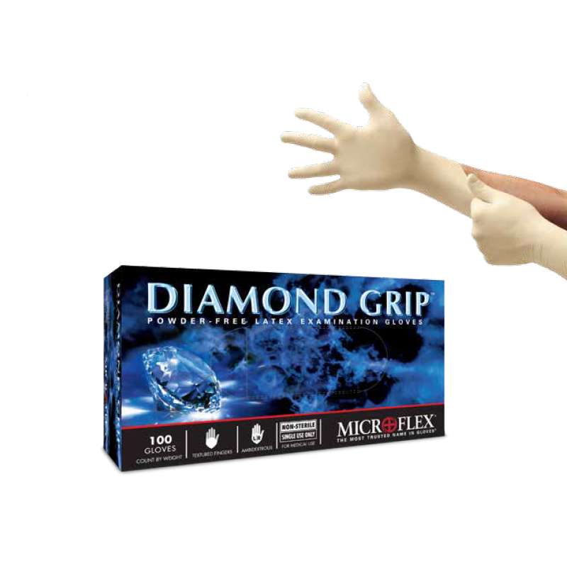 Mf 300 Microflex Diamond Grip Latex Gloves Medium DealerShop