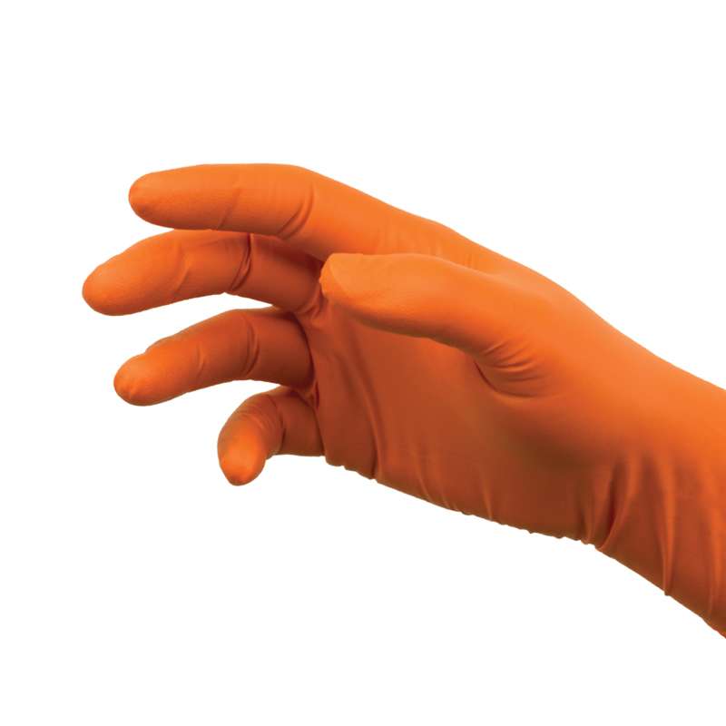 MICROFLEX®Blaze® Powder Free Textured Orange 5mil Nitrile Gloves, X-Large 12" Long, 100 per Box