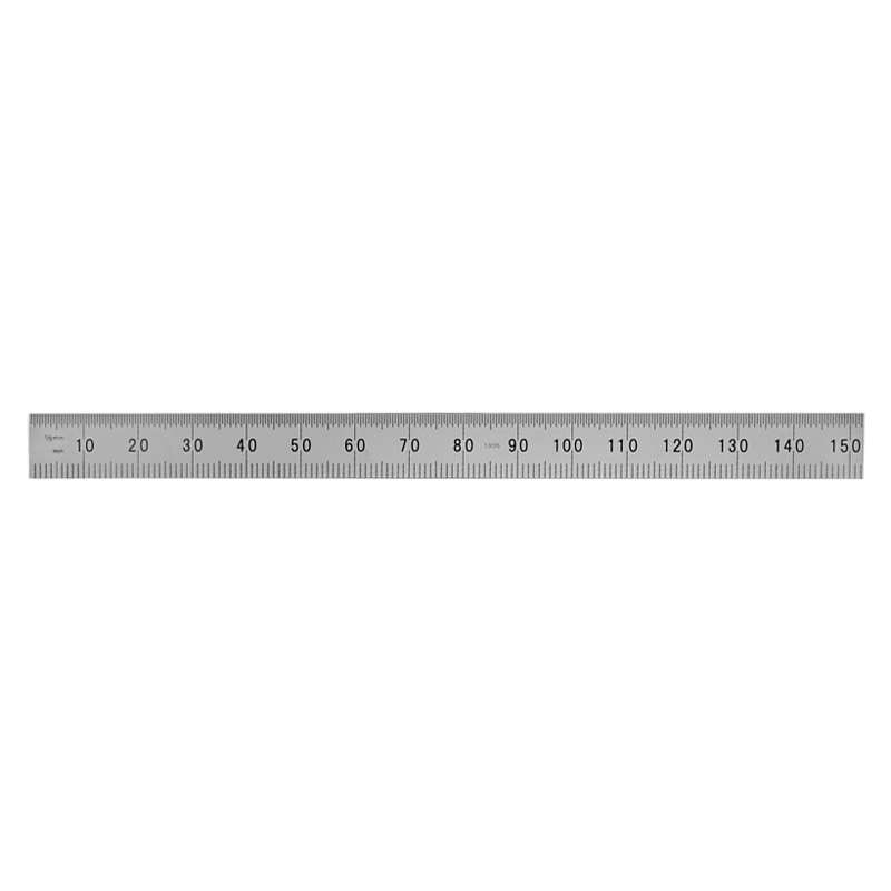 Full Flexible Tempered Stainless Steel Rule with Clear Graduations and Chrome Finish, 6" X150mm Long