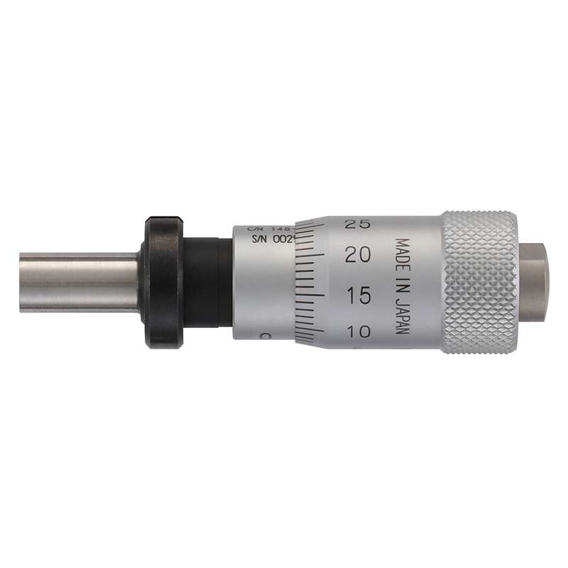 Micrometer Head, Metric, 0-13mm, 0.01mm, Flat w/Clamp Nut, 9.5mm Dia, 148 Series
