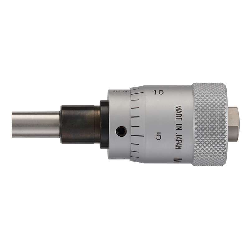 Micrometer Head, 0-0.50", 0.001", Flat, Plain, 0.375" Dia, 148 Series