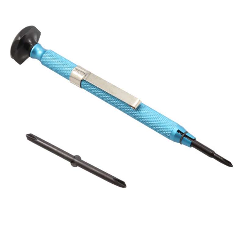 Interchangeable Aluminum Reversible Handle Tri-Point Screwdriver Set in Tube, 3 Pieces