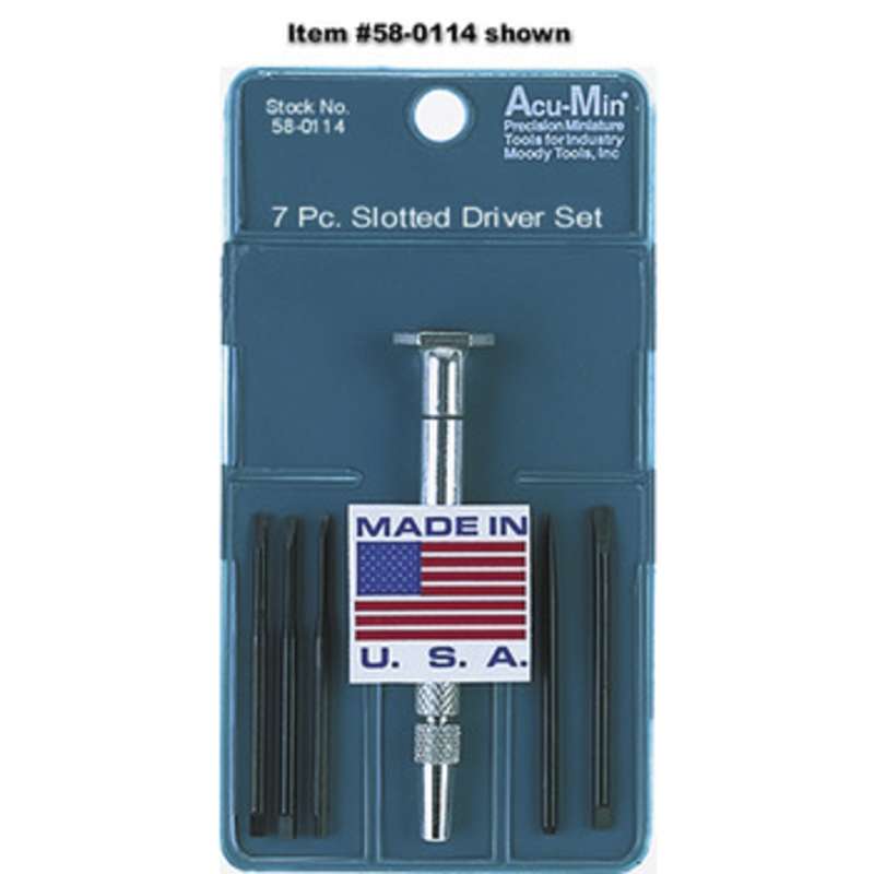 Interchangeable Steel Handle Slotted Screwdriver Set in Pouch, 7 Pieces