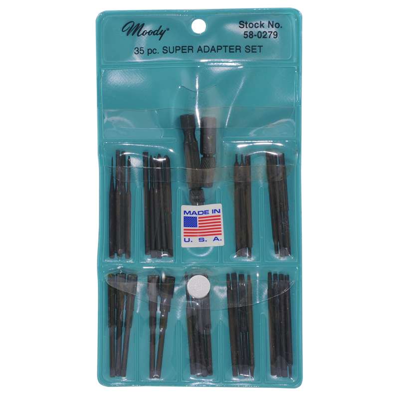 Master Adapter Tool Set, 33 English Blades, Two 1/4" Hex Chuck-style Adapters