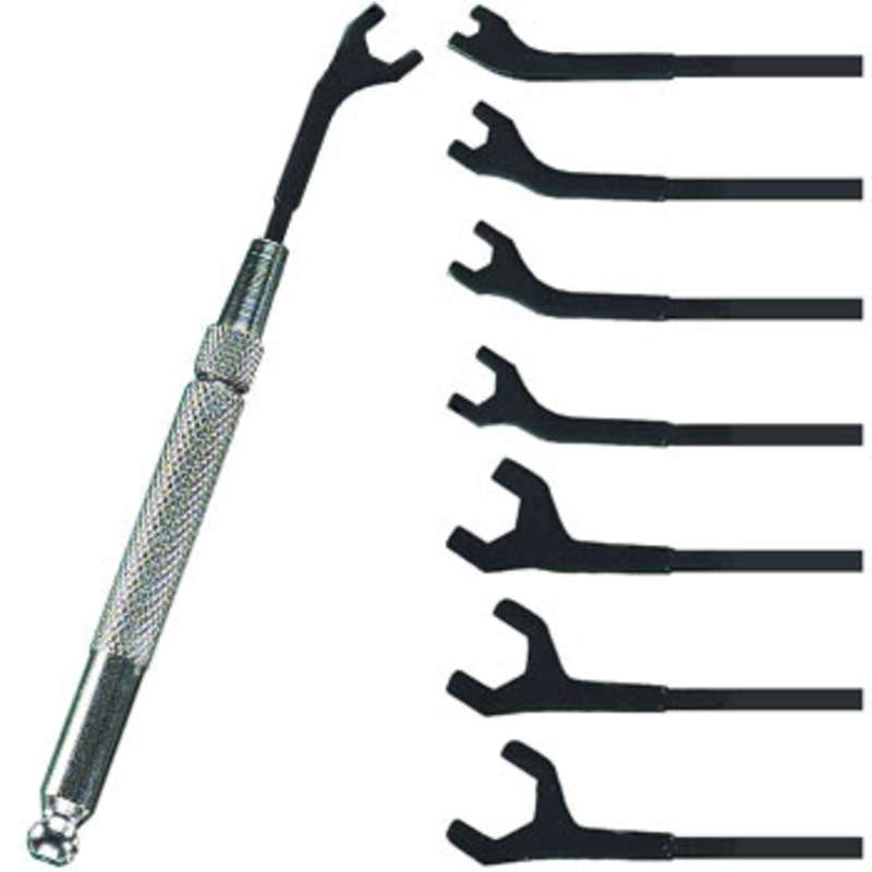 Interchangeable Steel Handle Metric Open End Wrench Set in Pouch, 9 Pieces