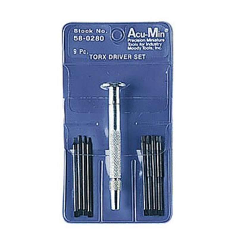 Interchangeable Steel Handle Torx Set in Pouch, 9 Pieces